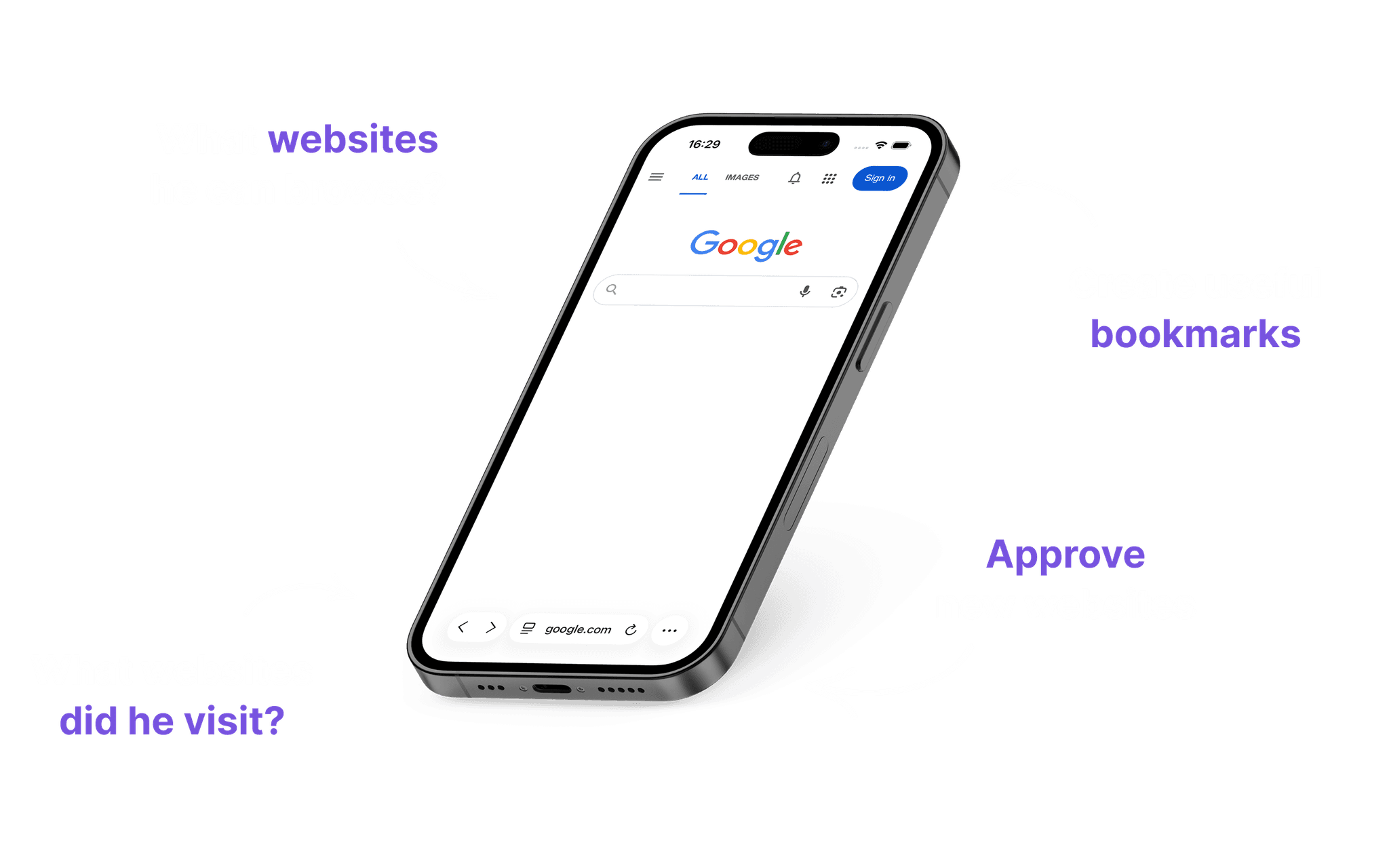 Weblock shows which websites a child can browse, which they visited, and lets parents approve new sites and create bookmarks