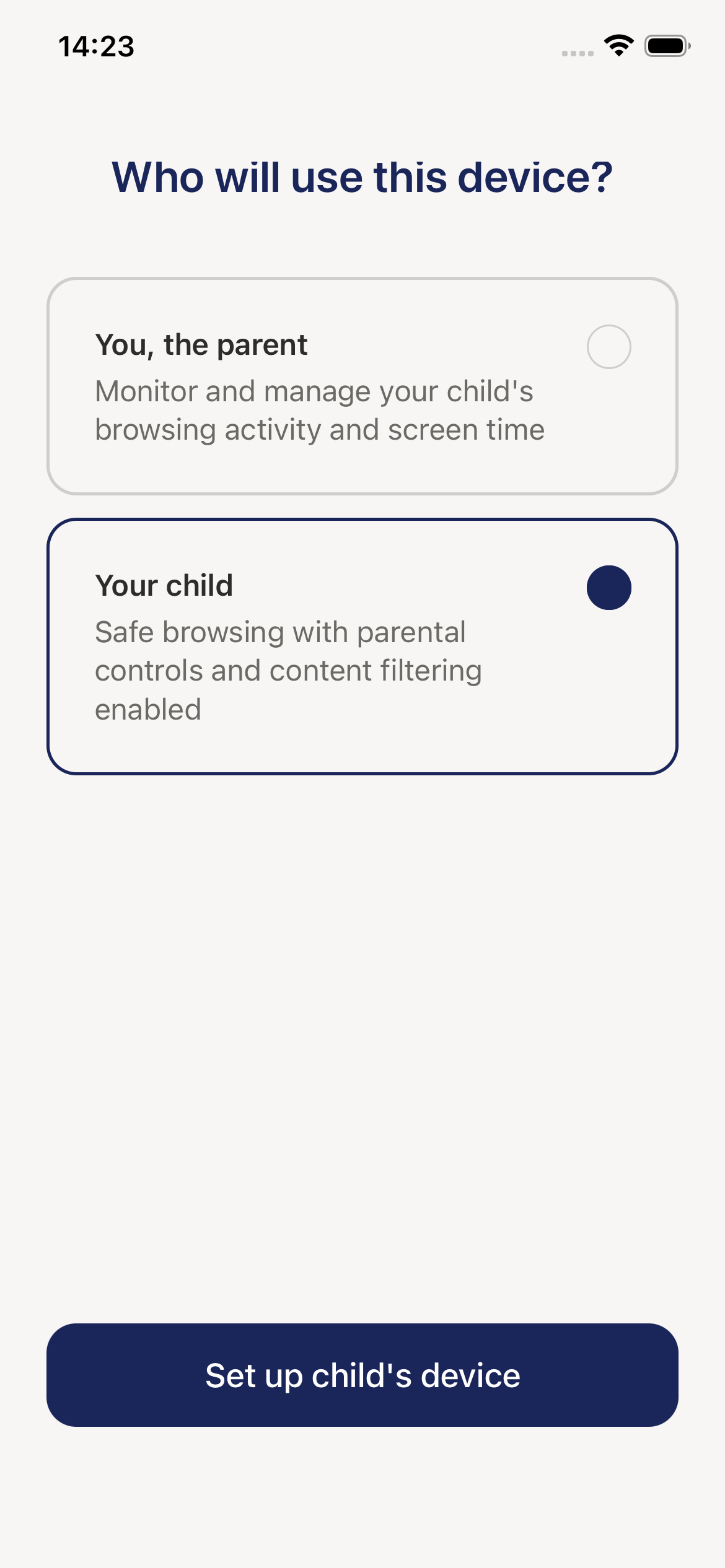 Choose Role Screen
