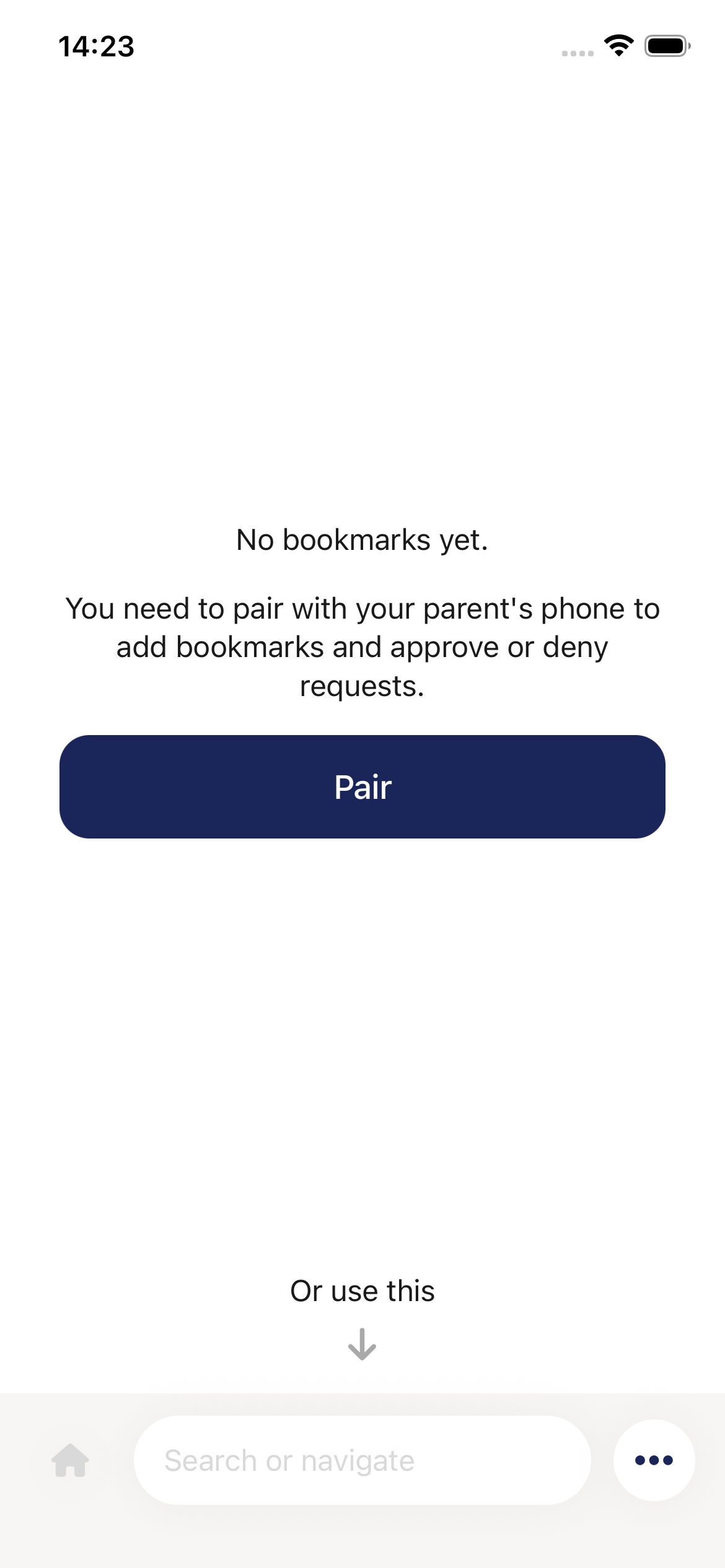 Main Screen Unpaired