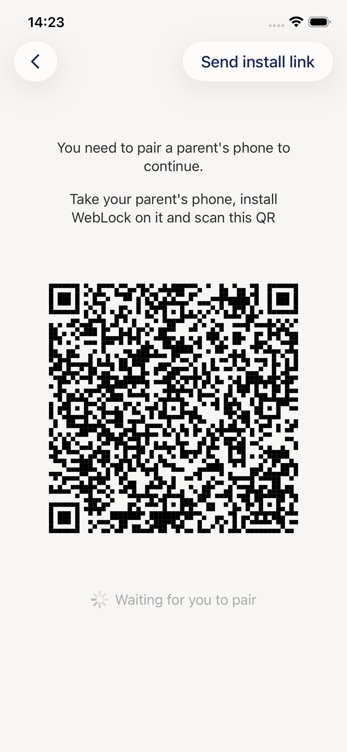 QR Code Screen