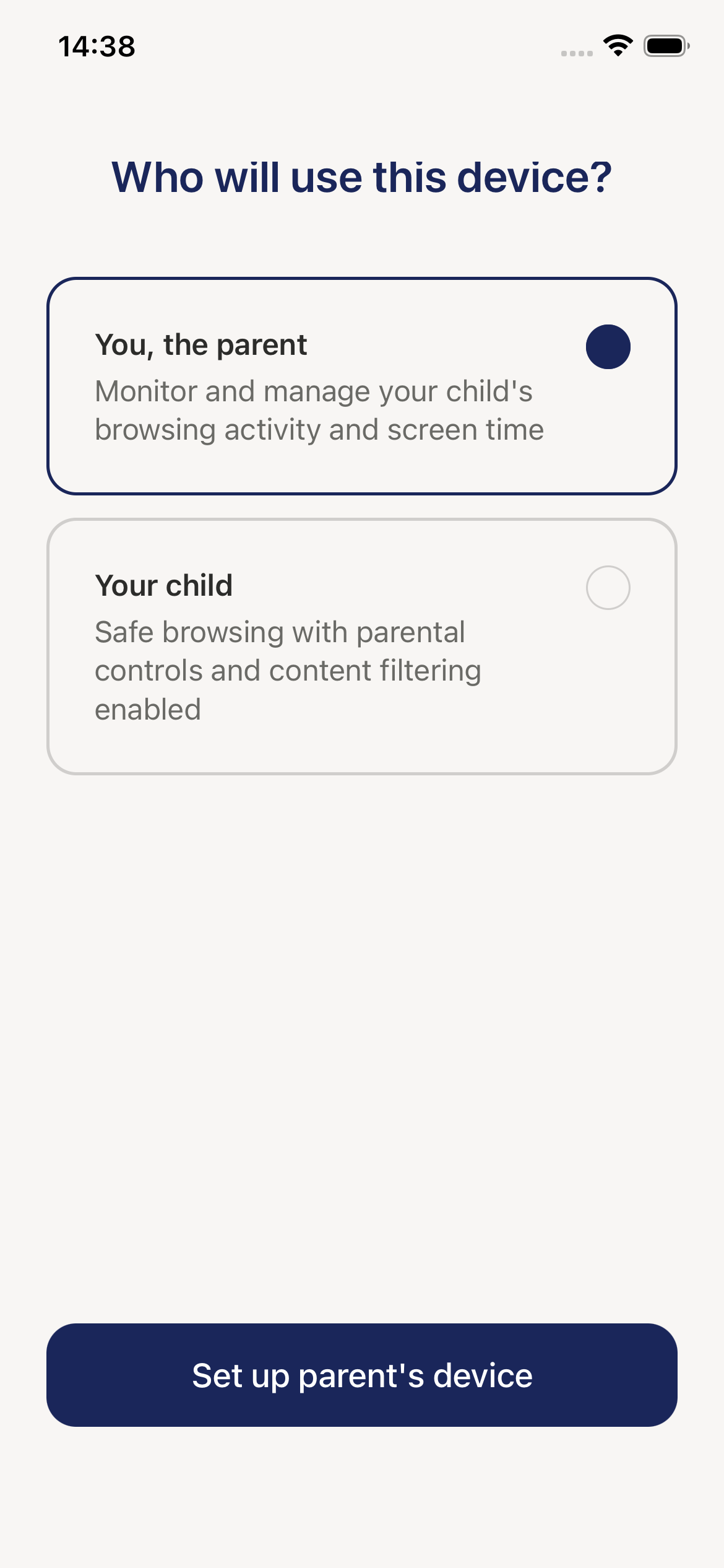 Choose Role Screen